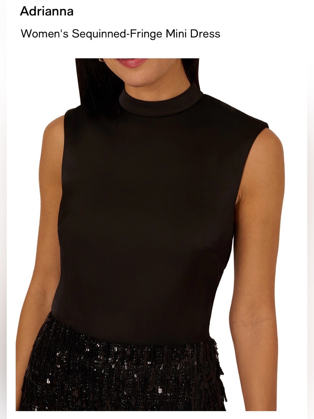 ❌️❌️SOLD❌️❌️Adrianna Papell Women's Sequinned-Fringe Mini Dress - Picture 2 of 6
